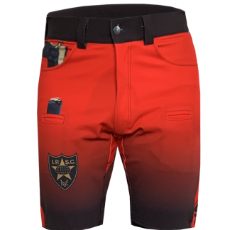 TDS Sublimation Shooting Shorts Red IPSC Logo